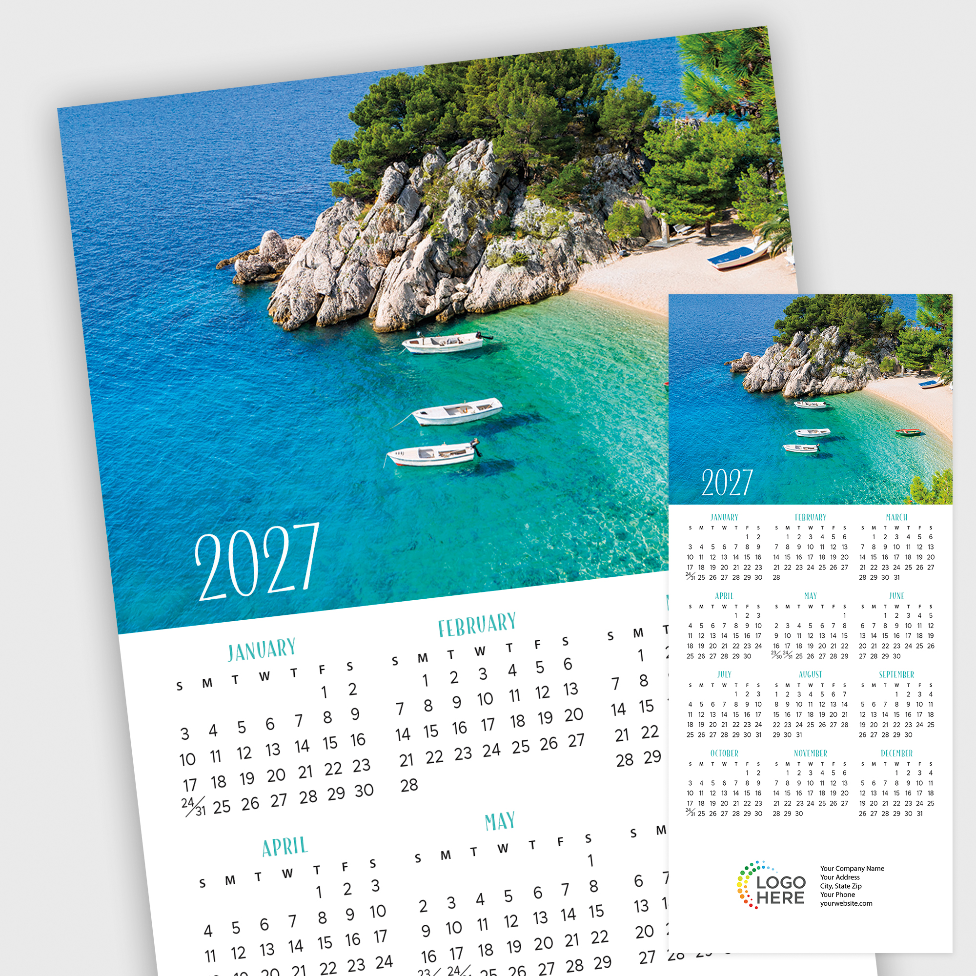 Seaside Beach Mini Calendar D3490Q-B